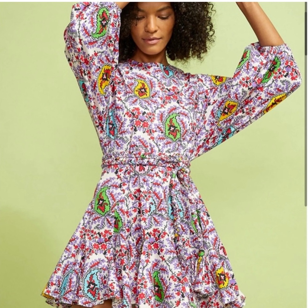 Rhode Ella Paisley Print Belted Dress